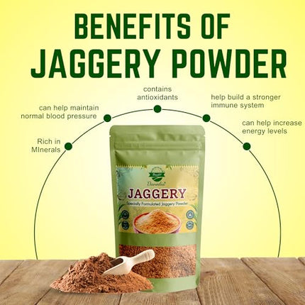 Organic Jaggery Powder 2lbs/950g, Non GMO, Chemical Free 100% Pure Sweetener