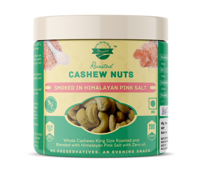 Roasted Cashew Himalayan Pink Salt, Tossed with Virgin Olive Oil 250g