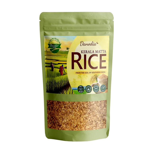 Organic Kerala Matta Brown Rice 2lbs / 950g, Parboiled Low GI Traditional Rice
