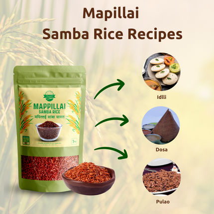 Mappillai Samba Rice (Red), Low GI Traditional Rice 1kg