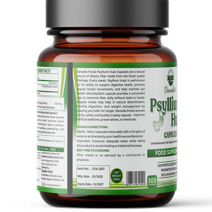 Danodia Foods Psyllium Husk Capsules - 300 Capsules