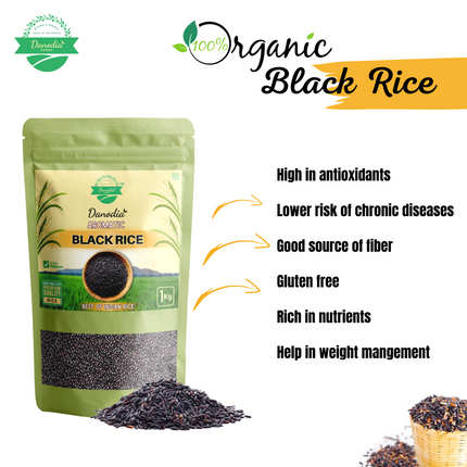 Organic Black Rice, Low GI Traditional Rice 1kg