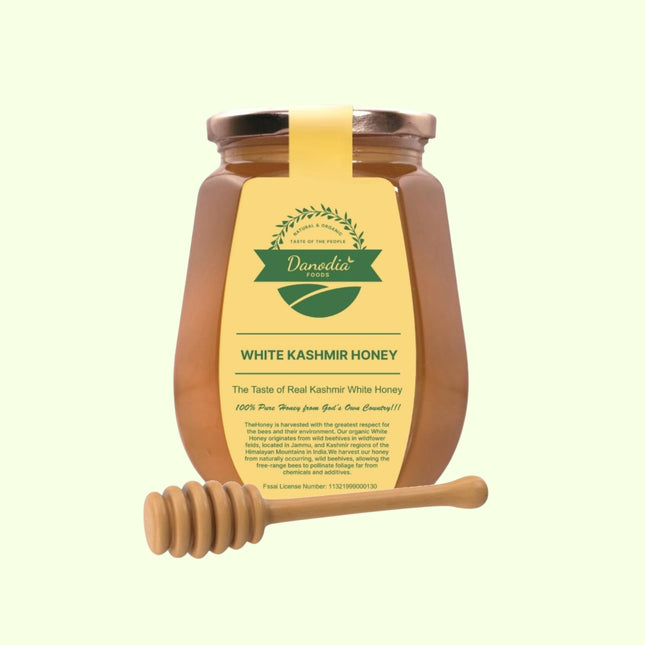 Organic White Kashmir Raw Honey, Unprocessed & Purified