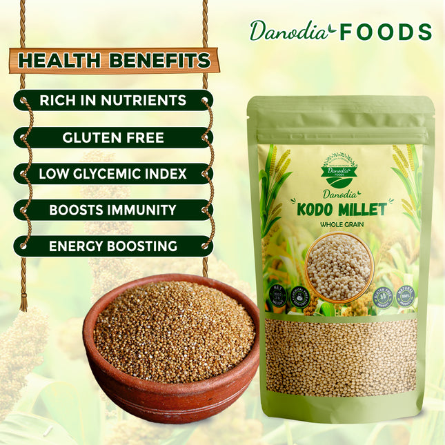 Organic Kodo Millet 2lbs / 950g, Unpolished & Gluten Free Whole Grain Millet