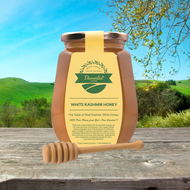 Organic White Kashmir Raw Honey, Unprocessed & Purified