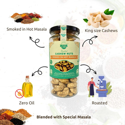 Roasted Cashew, Smoked with Hot Masala, Zero Oil - 200g