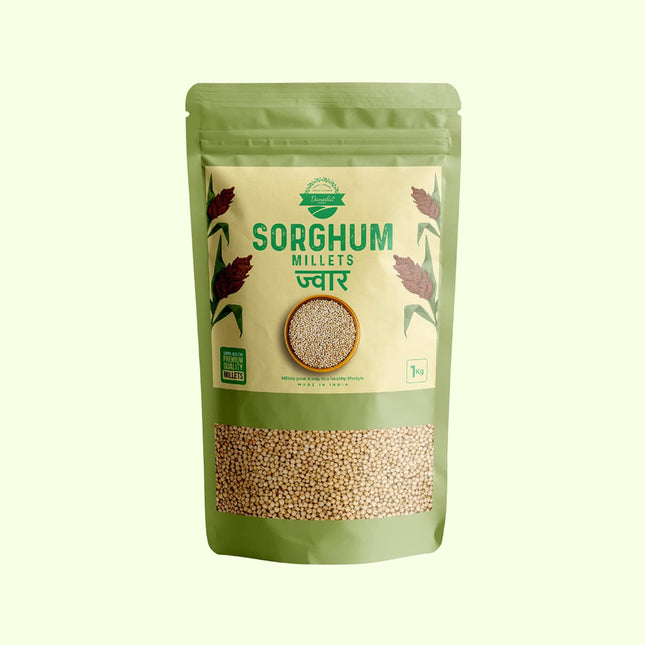 Organic White Sorghum Millet (Jowar/Jawar), Whole Grain 1kg