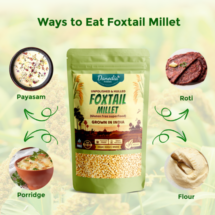 Organic Foxtail Millet, Unpolished & Gluten Free Whole Grain Millet 950g / 2lbs