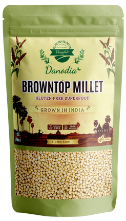 Danodia Foods Browntop Millet (2lbs | 950g | 33oz), Unpolished, Natural & Gluten-Free Whole Grain Superfood, Plant-Based, Grown in India