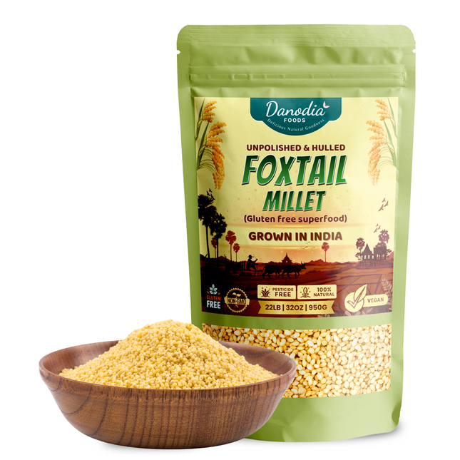 Organic Foxtail Millet, Unpolished & Gluten Free Whole Grain Millet 950g / 2lbs