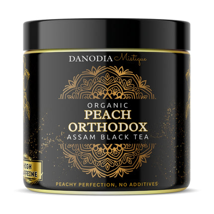 Organic Peach Orthodox Assam Black Tea, Peach Flavoured 100g