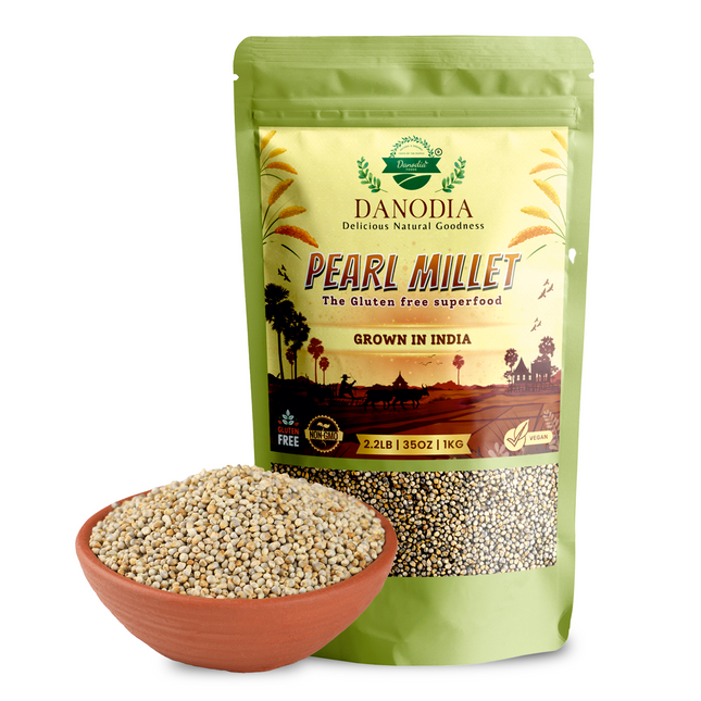 Organic Pearl Millet (Bajra) Whole Grain 2lbs/950g, Gluten Free Superfood