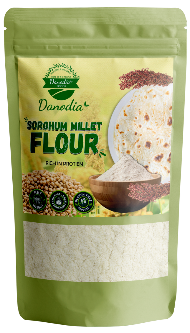 Organic Sorghum Millet (Jowar) Flour 2lbs/950g, Gluten Free Low GI Healthy Flour