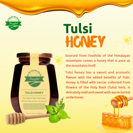 Organic Tulsi Honey, Raw & Unprocessed but Purified Honey