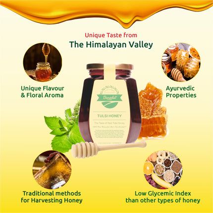 Organic Tulsi Honey, Raw & Unprocessed but Purified Honey
