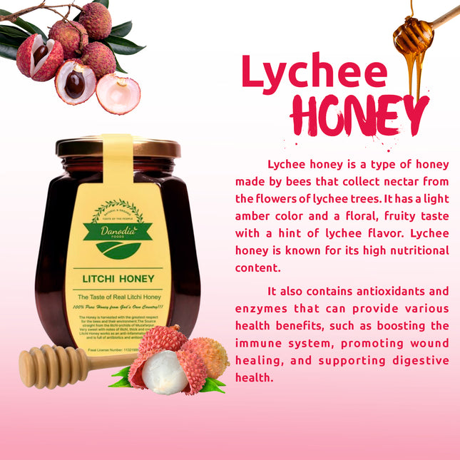 Organic Litchi Honey, Pure & Unprocessed but Purified Honey
