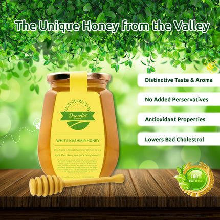 Organic White Kashmir Raw Honey, Unprocessed & Purified
